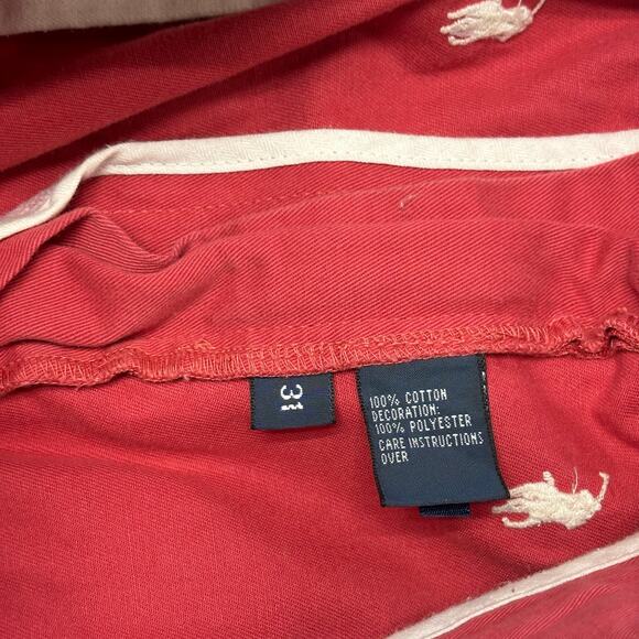 Vintage 90s Y2K Polo Ralph Lauren Red‎ Embroidered Pony AOP Mens 31 Tyler Shorts - Picture 4 of 12